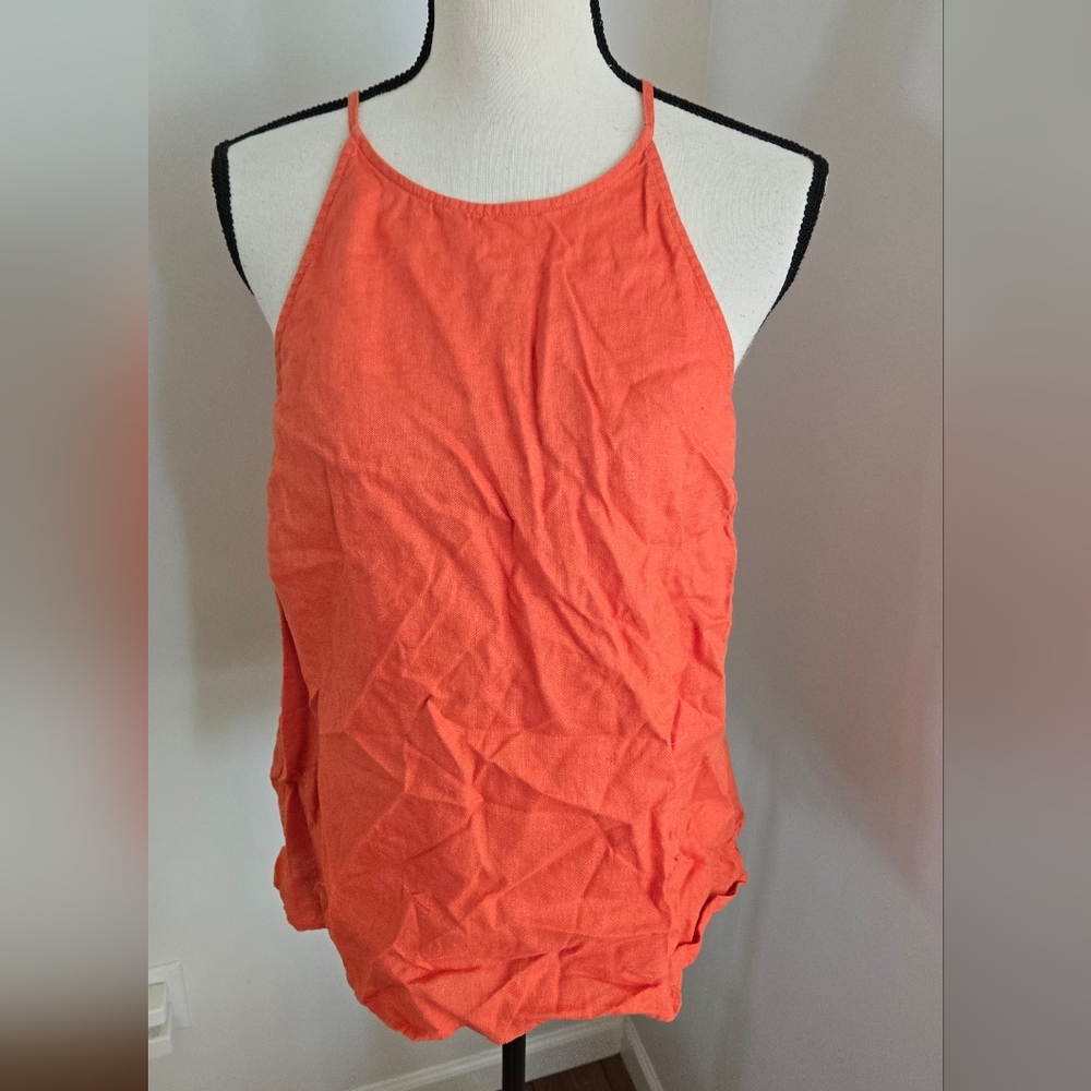 Boden Orange Tank Top Linen Sz 12